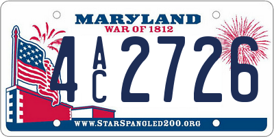 MD license plate 4AC2726