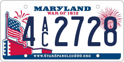 MD license plate 4AC2728