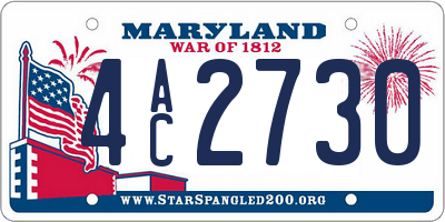 MD license plate 4AC2730