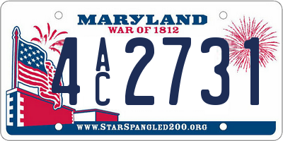 MD license plate 4AC2731