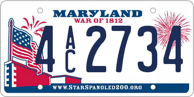 MD license plate 4AC2734