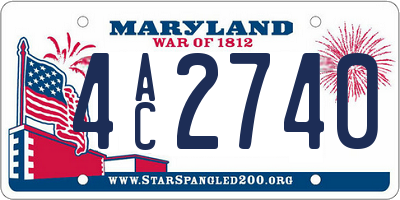 MD license plate 4AC2740