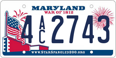 MD license plate 4AC2743