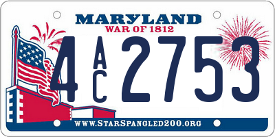 MD license plate 4AC2753