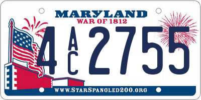 MD license plate 4AC2755