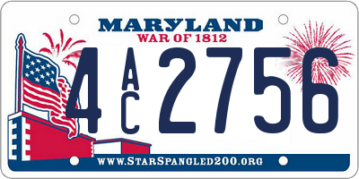 MD license plate 4AC2756