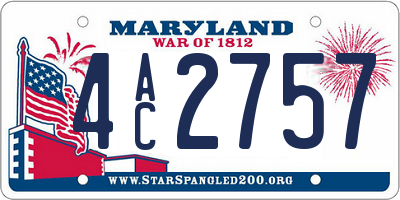 MD license plate 4AC2757