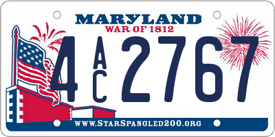 MD license plate 4AC2767