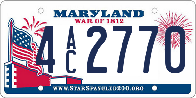 MD license plate 4AC2770
