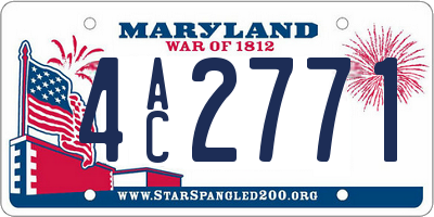 MD license plate 4AC2771
