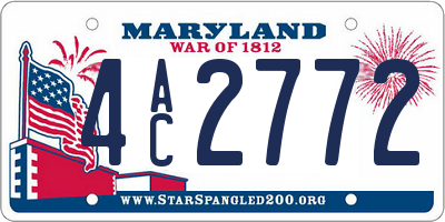 MD license plate 4AC2772