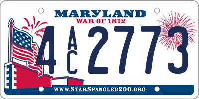 MD license plate 4AC2773