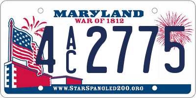 MD license plate 4AC2775
