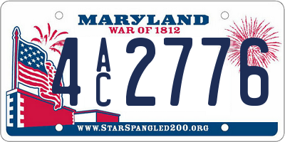 MD license plate 4AC2776