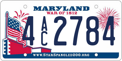 MD license plate 4AC2784