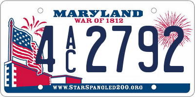 MD license plate 4AC2792