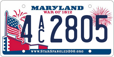 MD license plate 4AC2805