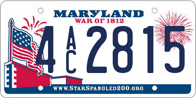 MD license plate 4AC2815