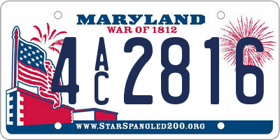 MD license plate 4AC2816