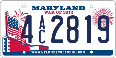MD license plate 4AC2819