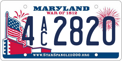 MD license plate 4AC2820