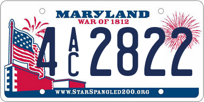 MD license plate 4AC2822