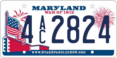 MD license plate 4AC2824