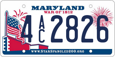 MD license plate 4AC2826