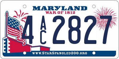MD license plate 4AC2827
