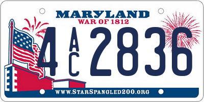 MD license plate 4AC2836
