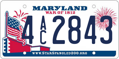 MD license plate 4AC2843