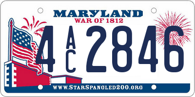 MD license plate 4AC2846