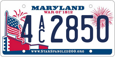 MD license plate 4AC2850