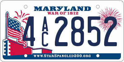 MD license plate 4AC2852