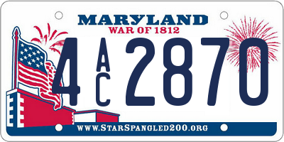 MD license plate 4AC2870
