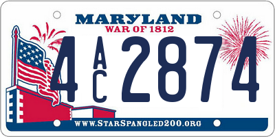 MD license plate 4AC2874