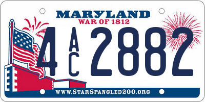 MD license plate 4AC2882