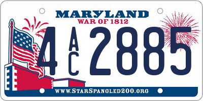 MD license plate 4AC2885