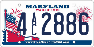 MD license plate 4AC2886