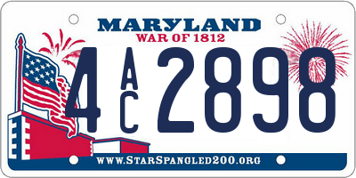 MD license plate 4AC2898