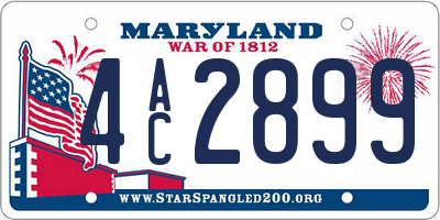 MD license plate 4AC2899