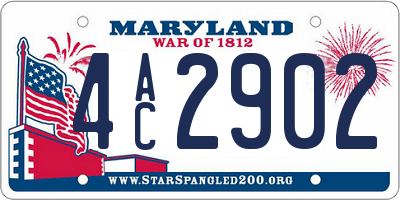 MD license plate 4AC2902