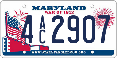 MD license plate 4AC2907