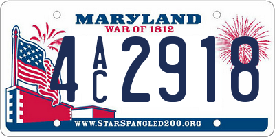 MD license plate 4AC2918