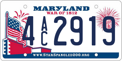 MD license plate 4AC2919