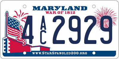 MD license plate 4AC2929