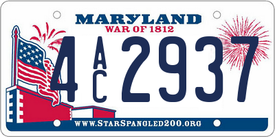 MD license plate 4AC2937