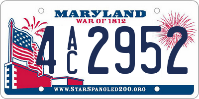 MD license plate 4AC2952