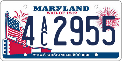MD license plate 4AC2955