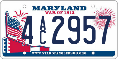 MD license plate 4AC2957